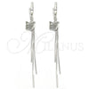 Sterling Silver Long Earring, Butterfly Design, Polished, Rhodium Finish, 02.186.0090