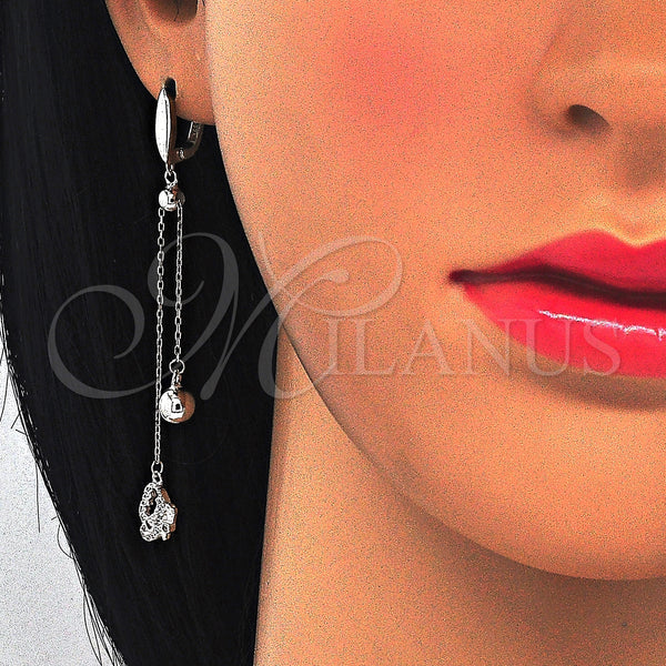 Sterling Silver Ring — Long Earring with White Cubic Zirconia Polished 02. — alternate product view — SKU 123371 | Plata 925 anillo — Long Earring with blanco Cubic Zirconia pulido 02. — SKU 123371