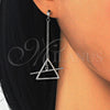 Sterling Silver Long Earring, Polished, Rhodium Finish, 02.186.0093