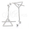 Sterling Silver Long Earring, Polished, Rhodium Finish, 02.186.0093