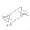 Sterling Silver Long Earring, Polished, Rhodium Finish, 02.186.0093