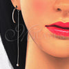 Sterling Silver Long Earring, Polished, Rhodium Finish, 02.186.0096