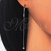 Sterling Silver Long Earring, Polished, Rhodium Finish, 02.186.0096