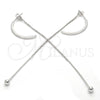 Sterling Silver Long Earring, Polished, Rhodium Finish, 02.186.0096