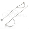 Sterling Silver Long Earring, Polished, Rhodium Finish, 02.186.0096