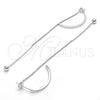 Sterling Silver Long Earring, Polished, Rhodium Finish, 02.186.0096