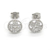 Sterling Silver Stud Earring, with White Cubic Zirconia, Polished, Rhodium Finish, 02.186.0106 for wholesale, additional product view 4