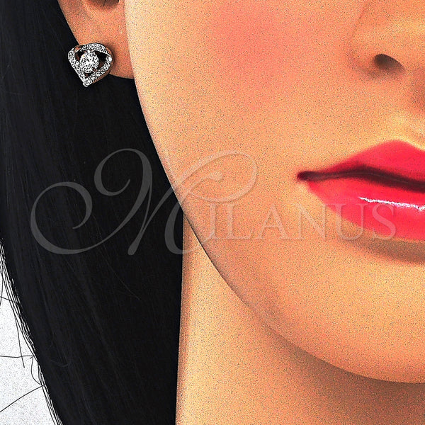 Sterling Silver Ring — Stud Earring with White Cubic Zirconia Polished 02. — alternate product view — SKU 123390 | Plata 925 anillo — Stud Earring with blanco Cubic Zirconia pulido 02. — SKU 123390