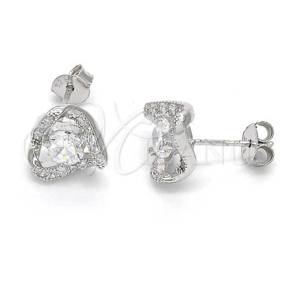 Sterling Silver Ring — Stud Earring with White Cubic Zirconia Polished 02. — main product view — SKU 123390 | Plata 925 anillo — Stud Earring with blanco Cubic Zirconia pulido 02. — SKU 123390
