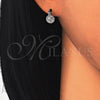 Sterling Silver Stud Earring, with White Cubic Zirconia, Polished, Rhodium Finish, 02.186.0111