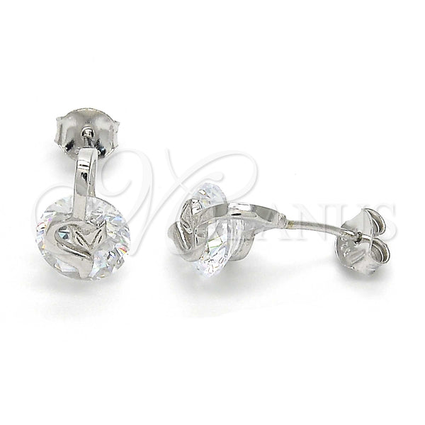 Sterling Silver Ring — Stud Earring with White Cubic Zirconia Polished 02. — main product view — SKU 123392 | Plata 925 anillo — Stud Earring with blanco Cubic Zirconia pulido 02. — SKU 123392