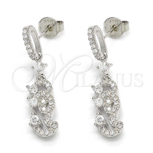 Sterling Silver Ring — Dangle Earring with White Cubic Zirconia and White — main product view — SKU 123398 | Plata 925 anillo — Dangle Earring with blanco Cubic Zirconia and blanco — SKU 123398