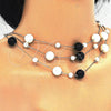 Rhodium Gold Filled Fancy Necklace, with Black Pearl, Polished, Rhodium Finish, 04.321.0025.3.30 (01 MM Thickness, 30 Inches Length)