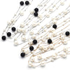 Rhodium Gold Filled Fancy Necklace, with Black Pearl, Polished, Rhodium Finish, 04.321.0025.3.30 (01 MM Thickness, 30 Inches Length)