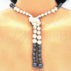 Rhodium Gold Filled Fancy Necklace, with Gray Pearl, Polished, Rhodium Finish, 04.321.0026.1.28 (06 MM Thickness, 28 Inches Length)