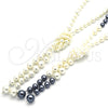Rhodium Gold Filled Fancy Necklace, with Gray Pearl, Polished, Rhodium Finish, 04.321.0026.1.28 (06 MM Thickness, 28 Inches Length)