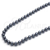 Oro Laminado Fancy Necklace, Gold Filled Style with Gray Pearl, Polished, Raw, 04.321.0027.1.60 (08 MM Thickness, 60 Inches Length)