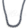 Oro Laminado Fancy Necklace, Gold Filled Style with Gray Pearl, Polished, Raw, 04.321.0027.1.60 (08 MM Thickness, 60 Inches Length)