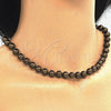 Oro Laminado Fancy Necklace, Gold Filled Style with Dark Brown Pearl, Polished, Raw, 04.321.0027.4.60 (08 MM Thickness, 60 Inches Length)