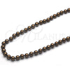 Oro Laminado Fancy Necklace, Gold Filled Style with Dark Brown Pearl, Polished, Raw, 04.321.0027.4.60 (08 MM Thickness, 60 Inches Length)