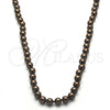 Oro Laminado Fancy Necklace, Gold Filled Style with Dark Brown Pearl, Polished, Raw, 04.321.0027.4.60 (08 MM Thickness, 60 Inches Length)