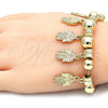 Oro Laminado Charm Bracelet, Gold Filled Style Hand of God Design, Polished, Golden Finish, 03.63.1923.08 (01 MM Thickness, 8 Inches Length)
