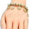 Oro Laminado Charm Bracelet, Gold Filled Style Hand of God Design, Polished, Golden Finish, 03.63.1923.08 (01 MM Thickness, 8 Inches Length)
