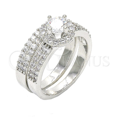 Anillo de Oro Laminado con Rodio 01.99.0035.1.08 de Oro Laminado Blanco por Mayoreo, vista principal del producto