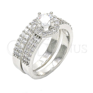 White Gold Filled Ring — Wedding Ring Duo Design with White Cubic Zirconia — main product view — SKU 123483 | Oro Laminado Blanco anillo — Wedding Ring Duo diseño with blanco Cubic Zirconia — SKU 123483