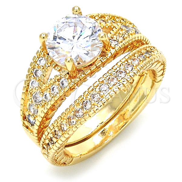 Gold Filled Ring — Wedding Ring Duo Design with White Cubic Zirconia — main product view — SKU 123499 | Oro Laminado anillo — Wedding Ring Duo diseño with blanco Cubic Zirconia — SKU 123499