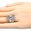 Rhodium Gold Filled Wedding Ring, Duo Design, with White Cubic Zirconia, Polished, Rhodium Finish, 01.99.0080.1.08 (Size 8)