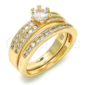 Gold Filled Ring — Wedding Ring Duo Design with White Cubic Zirconia — main product view — SKU 123521 | Oro Laminado anillo — Wedding Ring Duo diseño with blanco Cubic Zirconia — SKU 123521