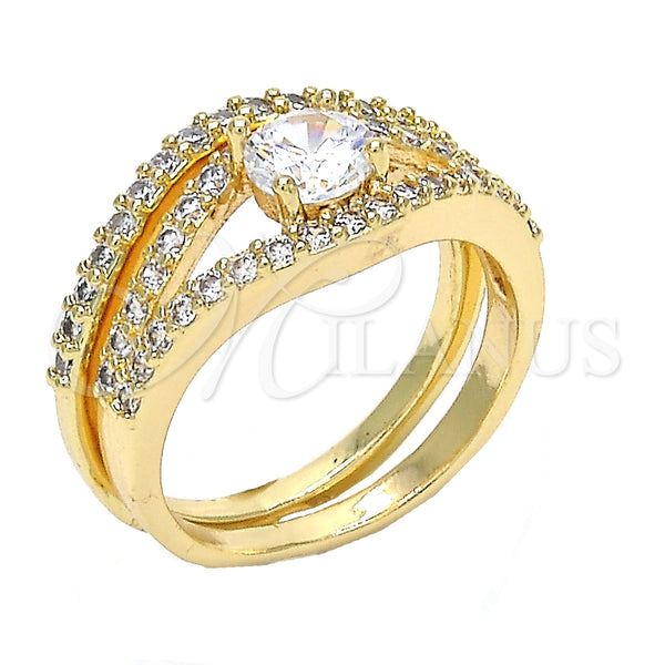 Gold Filled Ring — Wedding Ring Duo Design with White Cubic Zirconia — main product view — SKU 123540 | Oro Laminado anillo — Wedding Ring Duo diseño with blanco Cubic Zirconia — SKU 123540