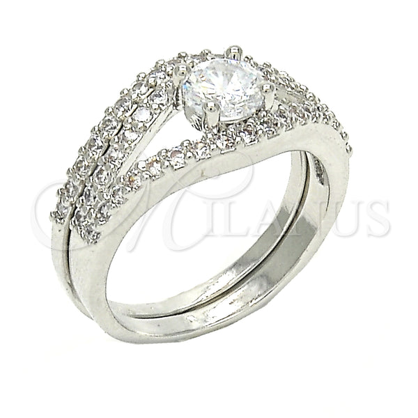 White Gold Filled Ring — Wedding Ring Duo Design with White Cubic Zirconia — main product view — SKU 123543 | Oro Laminado Blanco anillo — Wedding Ring Duo diseño with blanco Cubic Zirconia — SKU 123543