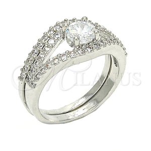 White Gold Filled Ring — Wedding Ring Duo Design with White Cubic Zirconia — main product view — SKU 123543 | Oro Laminado Blanco anillo — Wedding Ring Duo diseño with blanco Cubic Zirconia — SKU 123543