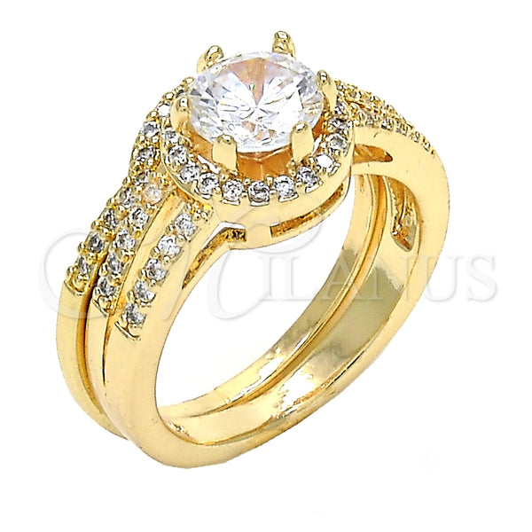 Gold Filled Ring — Wedding Ring Duo Design with White Cubic Zirconia — main product view — SKU 123552 | Oro Laminado anillo — Wedding Ring Duo diseño with blanco Cubic Zirconia — SKU 123552