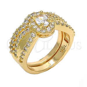 Gold Filled Ring — Wedding Ring Duo Design with White Cubic Zirconia — main product view — SKU 123559 | Oro Laminado anillo — Wedding Ring Duo diseño with blanco Cubic Zirconia — SKU 123559