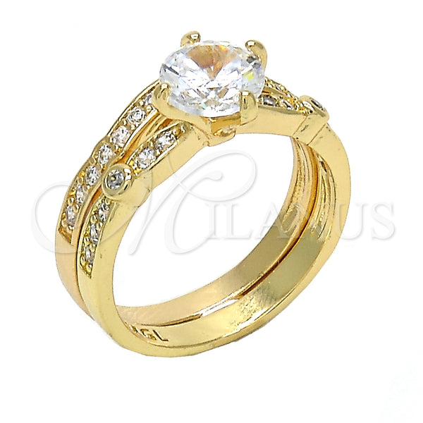 Gold Filled Ring — Wedding Ring Duo Design with White Cubic Zirconia — main product view — SKU 123583 | Oro Laminado anillo — Wedding Ring Duo diseño with blanco Cubic Zirconia — SKU 123583