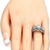Rhodium Gold Filled Wedding Ring, Duo Design, with White Cubic Zirconia, Polished, Rhodium Finish, 01.284.0029.1.08 (Size 8)