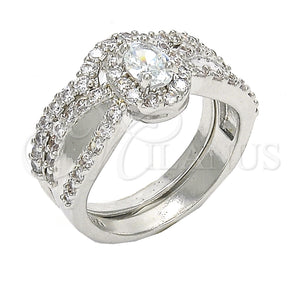 White Gold Filled Ring — Wedding Ring Duo Design with White Cubic Zirconia — main product view — SKU 123607 | Oro Laminado Blanco anillo — Wedding Ring Duo diseño with blanco Cubic Zirconia — SKU 123607