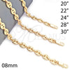 Oro Laminado Basic Necklace, Gold Filled Style Mariner Design, Polished, Golden Finish, 04.63.1311.22 (Thickness, 22 Inches Length)