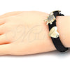 Oro Laminado Fancy Bracelet, Gold Filled Style Turtle and Heart Design, with White Micro Pave, Polished, Golden Finish, 03.63.1926.08 (10 MM Thickness, 8 Inches Length)