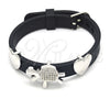 Rhodium Gold Filled Fancy Bracelet, Turtle and Heart Design, with White Micro Pave, Polished, Rhodium Finish for wholesale, main product view