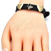 Oro Laminado Fancy Bracelet, Gold Filled Style Butterfly and Heart Design, with White Micro Pave, Polished, Golden Finish, 03.63.1927.08 (10 MM Thickness, 8 Inches Length)