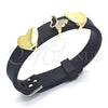Oro Laminado Fancy Bracelet, Gold Filled Style Butterfly and Heart Design, with White Micro Pave, Polished for wholesale, additional product view 4