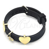Oro Laminado Fancy Bracelet, Gold Filled Style Butterfly and Heart Design, with White Micro Pave, Polished, Golden Finish, 03.63.1927.08 (10 MM Thickness, 8 Inches Length)