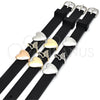Oro Laminado Fancy Bracelet, Gold Filled Style Butterfly and Heart Design, with White Micro Pave, Polished, Golden Finish, 03.63.1927.08 (10 MM Thickness, 8 Inches Length)