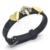 Oro Laminado Fancy Bracelet, Gold Filled Style Tree and Heart Design, with White Cubic Zirconia, Polished, Golden Finish, 03.63.1928.08 (10 MM Thickness, 8 Inches Length)