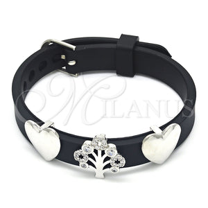 White Gold Filled Bracelet — Fancy Bracelet Tree and Heart Design with White — main product view — SKU 123630 | Oro Laminado Blanco brazalete — elegante Bracelet Tree and corazón diseño with blanco — SKU 123630