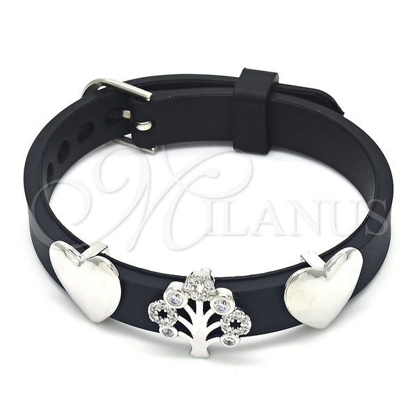 White Gold Filled Bracelet — Fancy Bracelet Tree and Heart Design with White — main product view — SKU 123630 | Oro Laminado Blanco brazalete — elegante Bracelet Tree and corazón diseño with blanco — SKU 123630